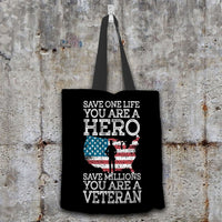 Load image into Gallery viewer, Designs by MyUtopia Shout Out:Save Millions You Are A Veteran Fabric Totebag Reusable Shopping Tote
