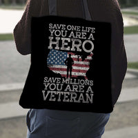 Load image into Gallery viewer, Designs by MyUtopia Shout Out:Save Millions You Are A Veteran Fabric Totebag Reusable Shopping Tote
