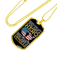 Load image into Gallery viewer, Designs by MyUtopia Shout Out:Save Millions You Are A Veteran Personalized Engravable Keepsake Dog Tag,Gold / No,Dog Tag Necklace
