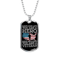 Load image into Gallery viewer, Designs by MyUtopia Shout Out:Save Millions You Are A Veteran Personalized Engravable Keepsake Dog Tag
