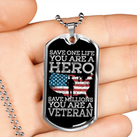 Load image into Gallery viewer, Designs by MyUtopia Shout Out:Save Millions You Are A Veteran Personalized Engravable Keepsake Dog Tag
