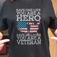 Load image into Gallery viewer, Designs by MyUtopia Shout Out:Save One Life You Are A Hero Adult Unisex T-Shirt
