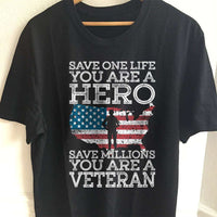 Load image into Gallery viewer, Designs by MyUtopia Shout Out:Save One Life You Are A Hero Adult Unisex T-Shirt,S / Black,Adult Unisex T-Shirt

