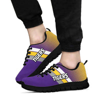 Load image into Gallery viewer, Designs by MyUtopia Shout Out:School Colors Running Sneakers,Tigers Purple and Gold / Ladies US5 (EU35),Running Shoes
