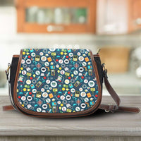 Load image into Gallery viewer, Designs by MyUtopia Shout Out:School Images all over print Teacher Canvas Saddlebag Style Crossbody Purse
