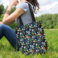 Load image into Gallery viewer, Designs by MyUtopia Shout Out:School Images all over print Teacher Fabric Totebag Reusable Shopping Tote
