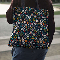 Load image into Gallery viewer, Designs by MyUtopia Shout Out:School Images all over print Teacher Fabric Totebag Reusable Shopping Tote
