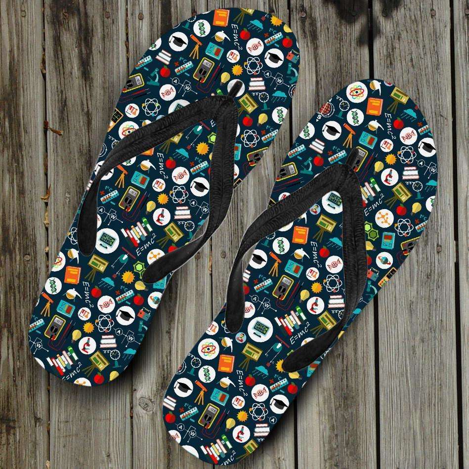 Designs by MyUtopia Shout Out:School Images all over print Teacher Flip-Flops