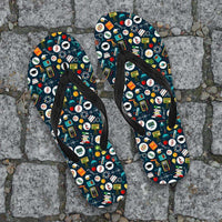 Load image into Gallery viewer, Designs by MyUtopia Shout Out:School Images all over print Teacher Flip-Flops
