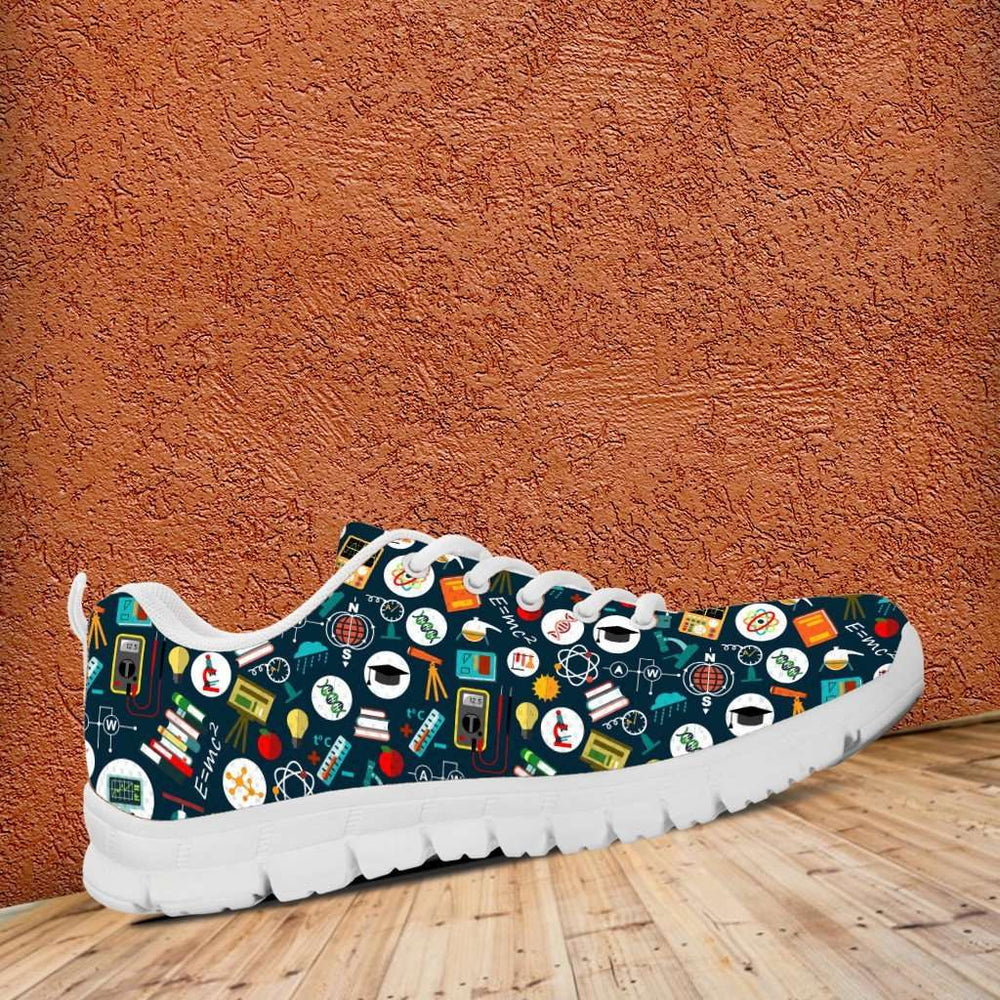 Designs by MyUtopia Shout Out:School Images all over print Teacher Running Shoes,Women's / Ladies US5 (EU35) / Multicolor,Running Shoes