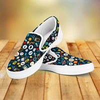 Load image into Gallery viewer, Designs by MyUtopia Shout Out:School Images all over print Teacher Slip-on Shoes
