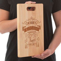 Load image into Gallery viewer, Designs by MyUtopia Shout Out:Seasoned with Love Personalized Gift for Cook - Engraved with Name and Year Maple Cutting Board
