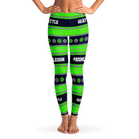 Load image into Gallery viewer, Designs by MyUtopia Shout Out:Seattle #BoomLegion Football Fan Ugly Christmas Leggings,XS / Green,Leggings - AOP
