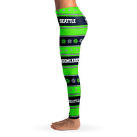 Load image into Gallery viewer, Designs by MyUtopia Shout Out:Seattle #BoomLegion Football Fan Ugly Christmas Leggings
