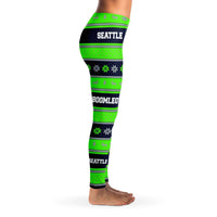 Load image into Gallery viewer, Designs by MyUtopia Shout Out:Seattle #BoomLegion Football Fan Ugly Christmas Leggings
