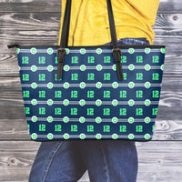 Load image into Gallery viewer, Designs by MyUtopia Shout Out:Seattle Nurse Faux Leather Totebag Purse,Medium (10 x 16 x 5) / Dark Green/Lime,tote bag purse
