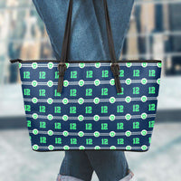 Load image into Gallery viewer, Designs by MyUtopia Shout Out:Seattle Nurse Faux Leather Totebag Purse,Large (11 x 17 x 6) / Dark Green/Lime,tote bag purse
