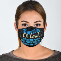 Load image into Gallery viewer, Designs by MyUtopia Shout Out:Set a Guard Oh Lord before My Mouth Adult Fabric Face Mask with Elastic Ear Loops
