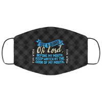 Load image into Gallery viewer, Designs by MyUtopia Shout Out:Set a Guard Oh Lord before My Mouth Adult Fabric Face Mask with Elastic Ear Loops,3 Layer Fabric Face Mask / Black / Adult,Fabric Face Mask
