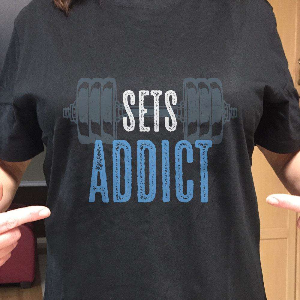 Designs by MyUtopia Shout Out:Sets Addict Adult Unisex T-Shirt