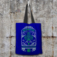 Load image into Gallery viewer, Designs by MyUtopia Shout Out:Shamrocks And Shenanigans Fabric Totebag Reusable Shopping Tote,Navy,Reusable Fabric Shopping Tote Bag
