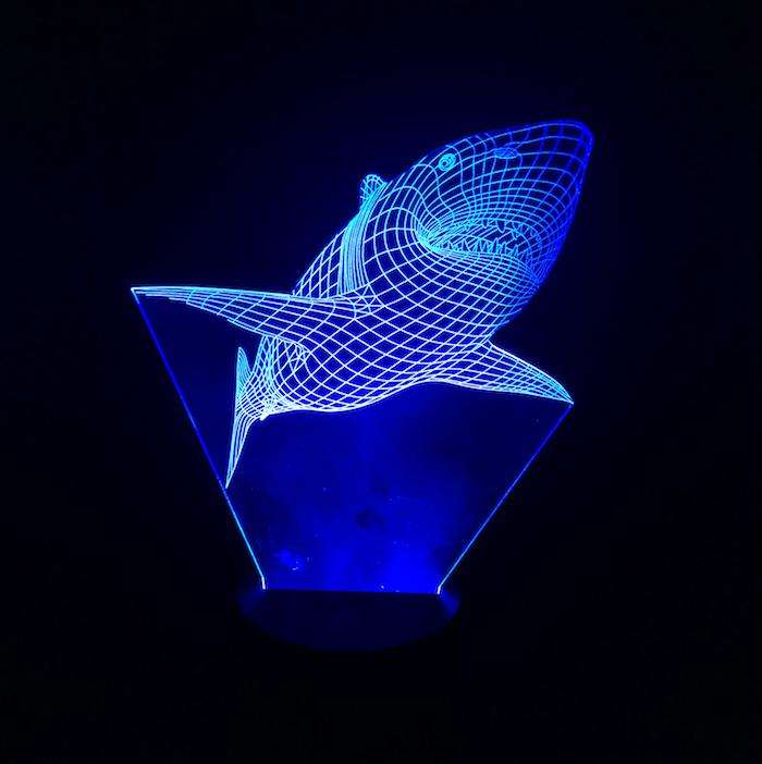 Designs by MyUtopia Shout Out:Shark USB Powered LED Night-light Lamp Glows in Multiple Colors