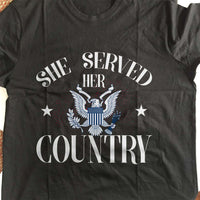 Load image into Gallery viewer, Designs by MyUtopia Shout Out:She Served Her Country Adult Unisex Cotton Short Sleeve T-Shirt
