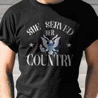 Load image into Gallery viewer, Designs by MyUtopia Shout Out:She Served Her Country Adult Unisex Cotton Short Sleeve T-Shirt
