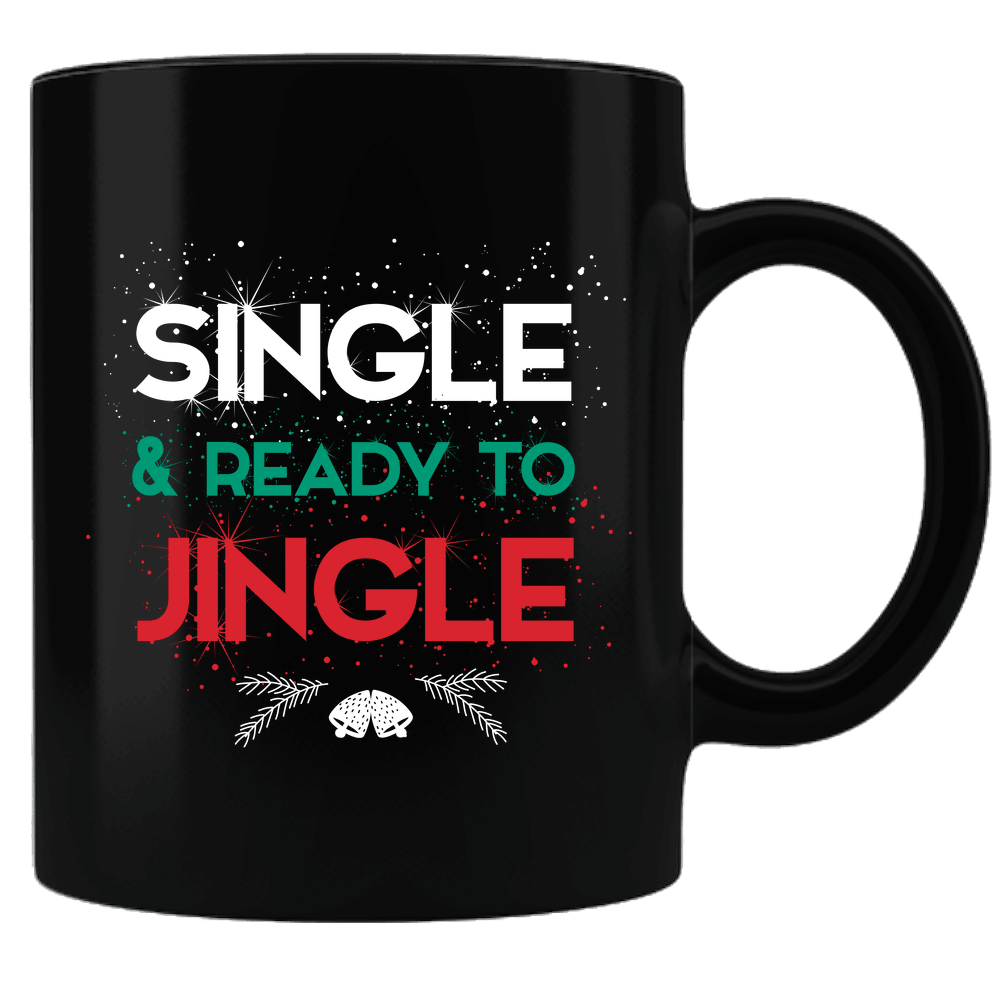 Designs by MyUtopia Shout Out:Single and Ready to Jingle Ceramic Black Coffee Mug,Default Title,Ceramic Coffee Mug