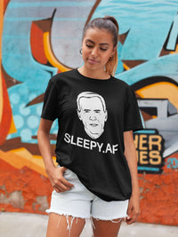 Load image into Gallery viewer, Designs by MyUtopia Shout Out:Sleepy Biden Trump Poltical Humor Unisex Jersey Short-Sleeve T-Shirt
