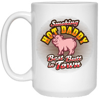 Load image into Gallery viewer, Designs by MyUtopia Shout Out:Smoking Hot Daddy Ceramic Mug - White,15 oz / White,Ceramic Coffee Mug
