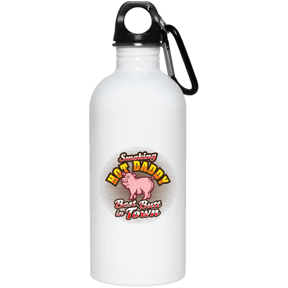 Designs by MyUtopia Shout Out:Smoking Hot Daddy Stainless Steel Water Bottle,White / One Size,Water Bottles