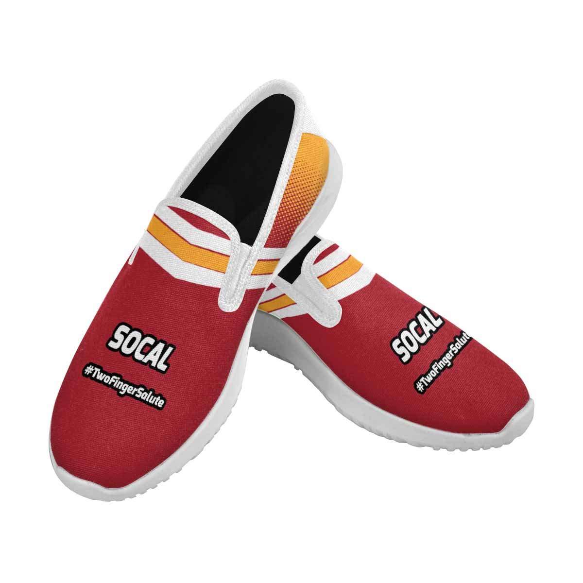 Designs by MyUtopia Shout Out:SoCal Fan #TwoFingerSalute Mens Slip-on Canvas Sneakers
