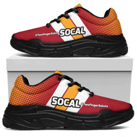 Load image into Gallery viewer, Designs by MyUtopia Shout Out:SoCal #TwoFingerSalute Chunky Sneakers,Women&#39;s / Ladies US5.5 (EU36) / Red,Chunky Sneakers
