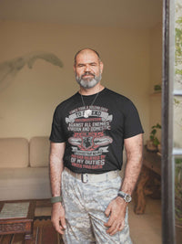 Load image into Gallery viewer, Designs by MyUtopia Shout Out:Solemn Oath of a Veteran Adult Unisex T-Shirt
