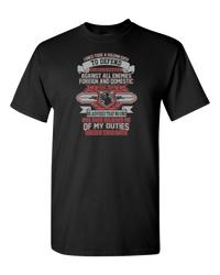 Load image into Gallery viewer, Designs by MyUtopia Shout Out:Solemn Oath of a Veteran Adult Unisex T-Shirt,S / Black,Adult Unisex T-Shirt
