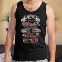 Load image into Gallery viewer, Designs by MyUtopia Shout Out:Solemn Oath of a Veteran Unisex Tank
