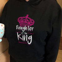 Load image into Gallery viewer, Designs by MyUtopia Shout Out:Son / Daughter of the King Christian Pullover Hoodie,Daughter Black / Small,Pullover Hoodie
