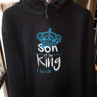 Load image into Gallery viewer, Designs by MyUtopia Shout Out:Son / Daughter of the King Christian Pullover Hoodie,Son Black / Small,Pullover Hoodie
