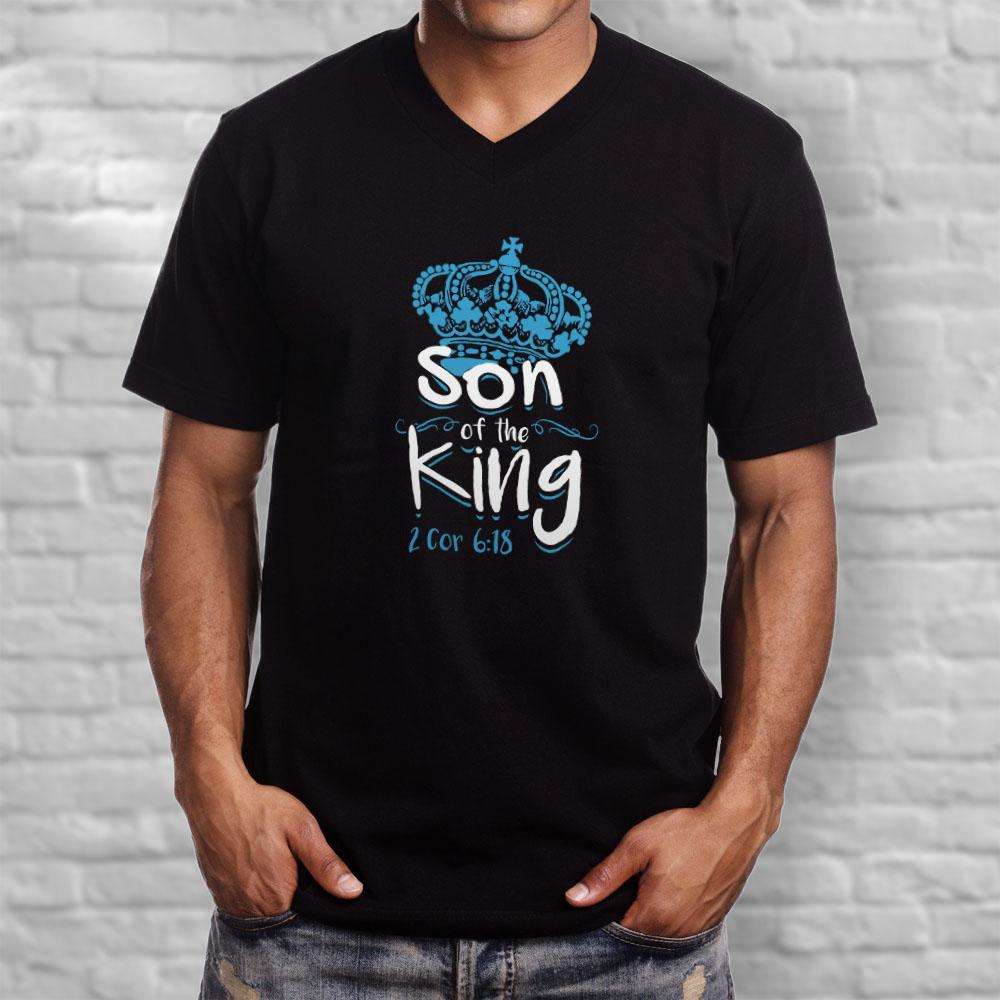 Designs by MyUtopia Shout Out:Son of the King 2 Cor 6:18 Christian Unisex V-Neck Tee