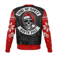 Load image into Gallery viewer, Designs by MyUtopia Shout Out:Sons of Santa Biker Vest Funny Christmas Fleece Lined Sweatshirt
