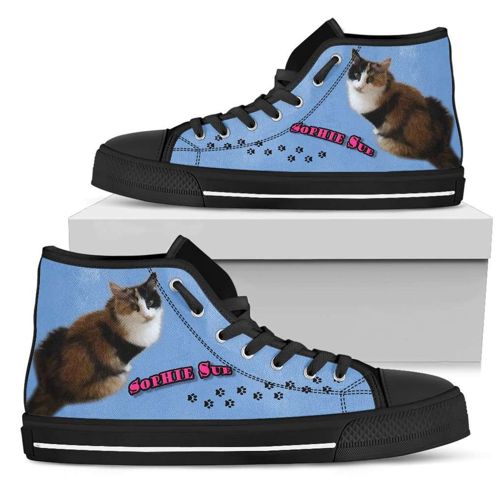 Designs by MyUtopia Shout Out:Sophie Sue Canvas High Top Shoes in Blue Womens