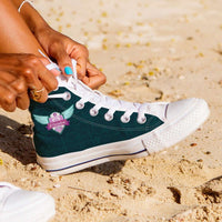 Load image into Gallery viewer, Designs by MyUtopia Shout Out:South Carolina Nurse Canvas High Top Shoes,Women&#39;s / Ladies 6 (EU36) / Green,High Top Sneakers
