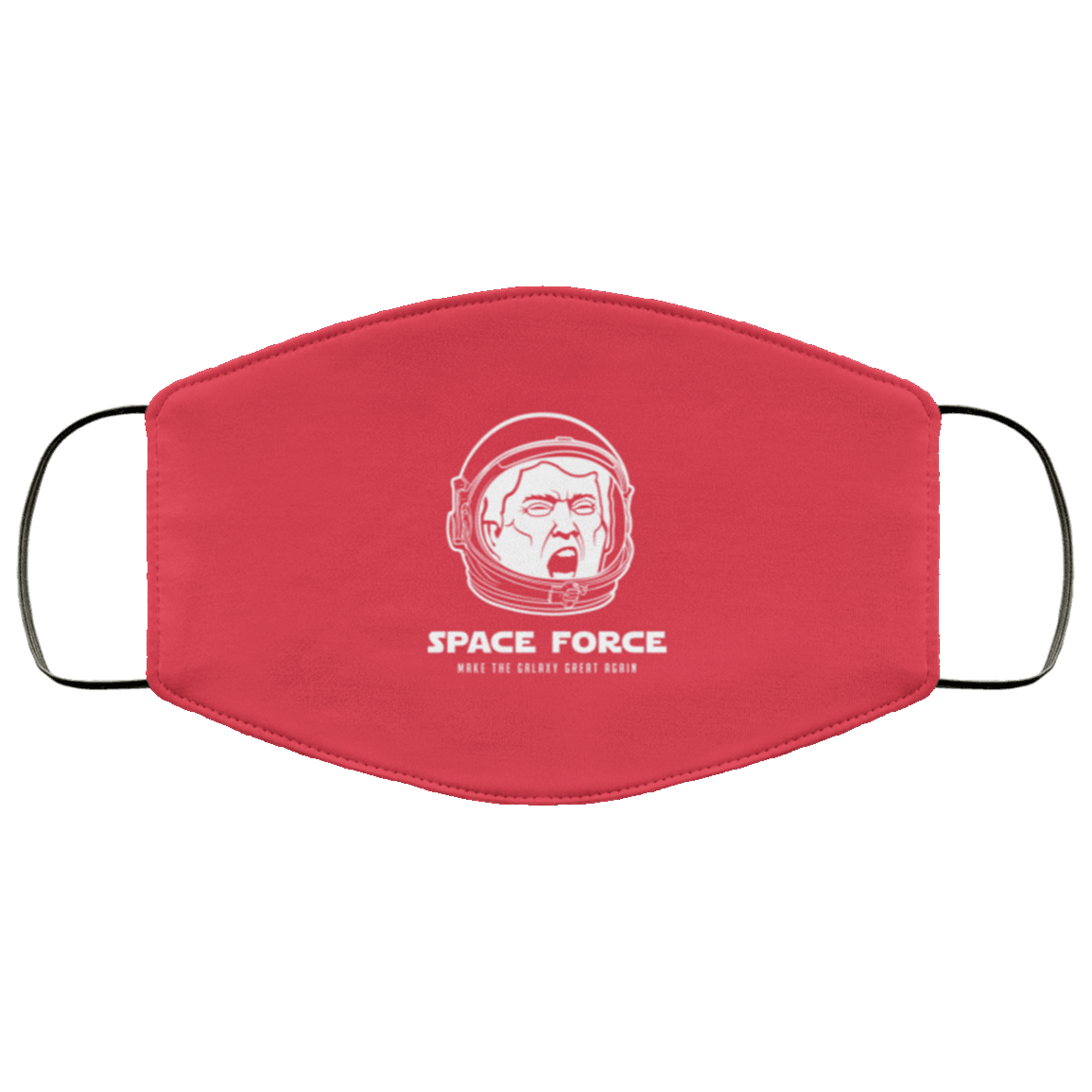 Designs by MyUtopia Shout Out:Space Force Astronaut Trump Humor Adult Fabric Face Mask with Elastic Ear Loops,3 Layer Fabric Face Mask / Red / Adult,Fabric Face Mask