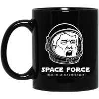 Load image into Gallery viewer, Designs by MyUtopia Shout Out:Space Force Trump Ceramic Coffee Mug,11 oz / Black,Ceramic Coffee Mug
