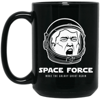 Load image into Gallery viewer, Designs by MyUtopia Shout Out:Space Force Trump Ceramic Coffee Mug,15 oz / Black,Ceramic Coffee Mug

