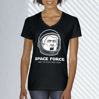 Load image into Gallery viewer, Designs by MyUtopia Shout Out:Space Force Trump Ladies&#39; V-Neck T-Shirt
