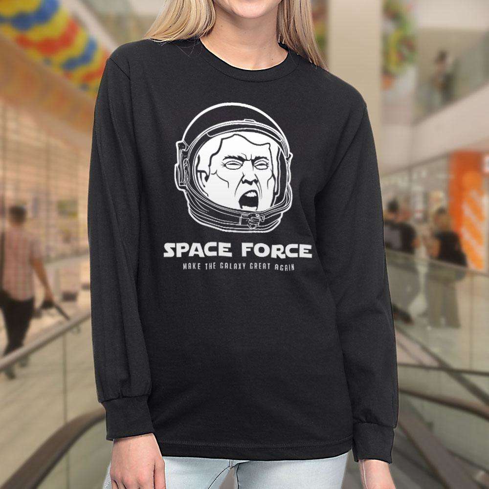 Designs by MyUtopia Shout Out:Space Force Trump Long Sleeve Ultra Cotton T-Shirt