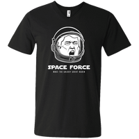 Load image into Gallery viewer, Designs by MyUtopia Shout Out:Space Force Trump Men&#39;s Printed V-Neck T-Shirt,S / Black,Adult Unisex Vneck Tee
