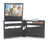 Load image into Gallery viewer, Designs by MyUtopia Shout Out:St. Jude Vegan Leather Bifold Men&#39;s Wallet with Flip Up ID Window
